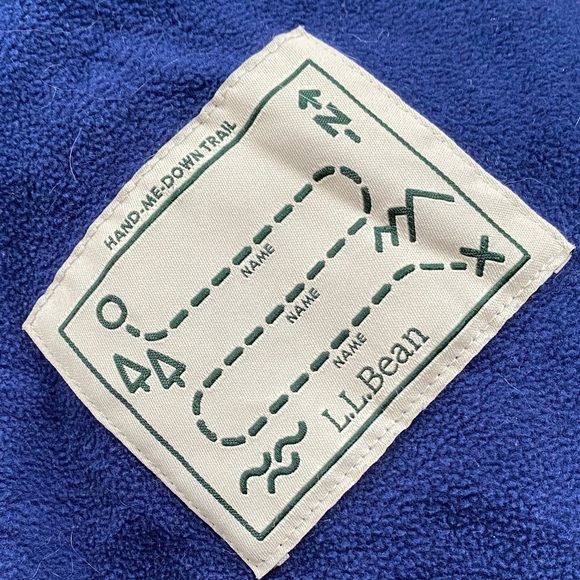 L.L. Bean Kids' Trail Model Rain Jacket Lined Colorblock Red Navy Size Large - Picture 10 of 13